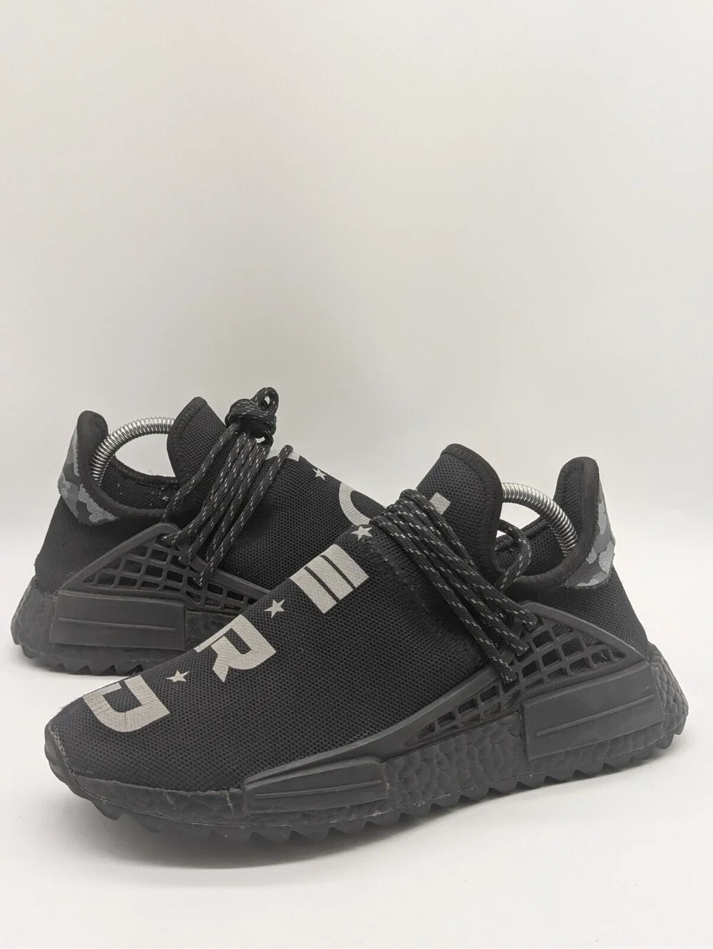Mens Size 8 Adidas Pharrell Williams YOU NERD BB7603 Human Race NMD Black White